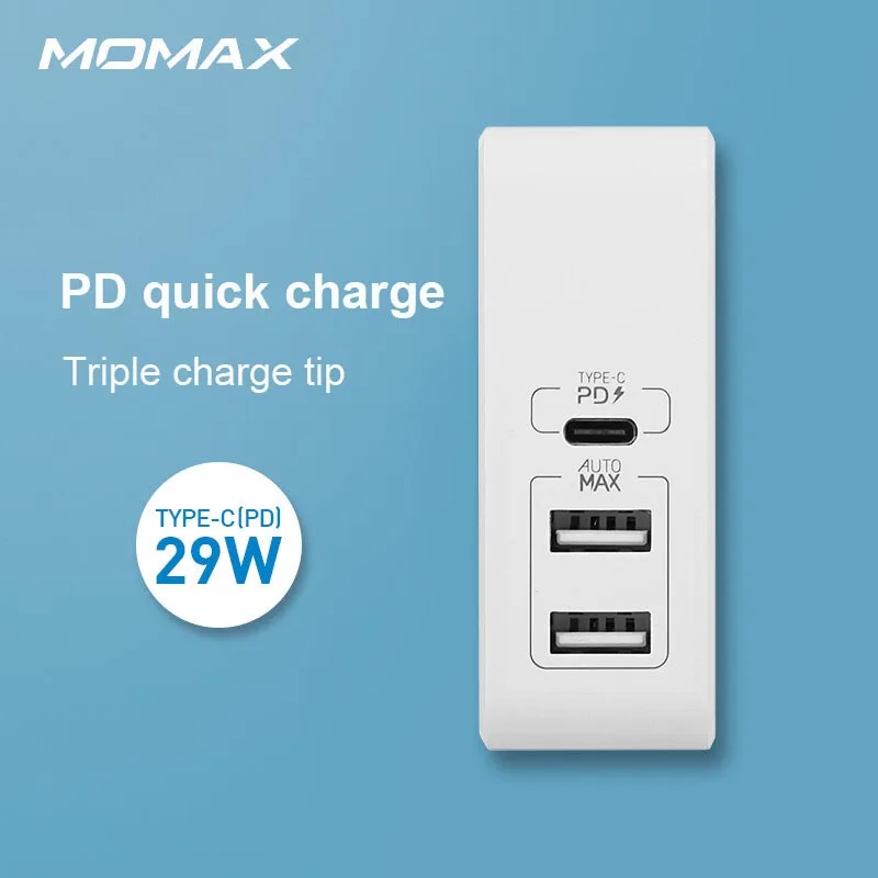 Momax UM7 PD быстрое зарядное устройство 41 Вт быстрое зарядное устройство AutoMax технология встроенный защитный сердечник складной штекер несколько сертификация безопасности