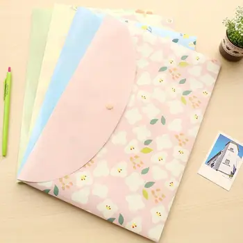 

1pc Cute Cartoon File Bag Durable Folder Floral File Folder 33.6*23.2cm Bag Bag Bag Information Buckle Supplies Office P6O9