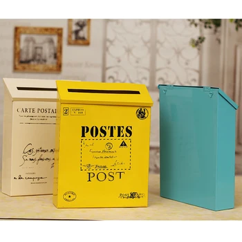 

Retro American Pastoral Wall Mounted Mailbox Fashion Bucket Newspaper Boxes Mail Box Metal Letter Post Mailbox Garden Dec