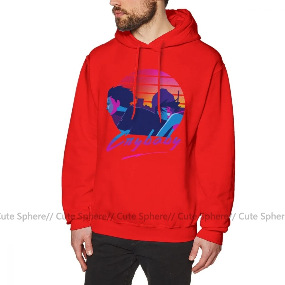 Devilman/толстовка с капюшоном; толстовки с капюшоном; хлопковый длинный пуловер; толстовка с капюшоном; XXXL; зимняя мужская крутая уличная одежда; красные толстовки - Цвет: Red