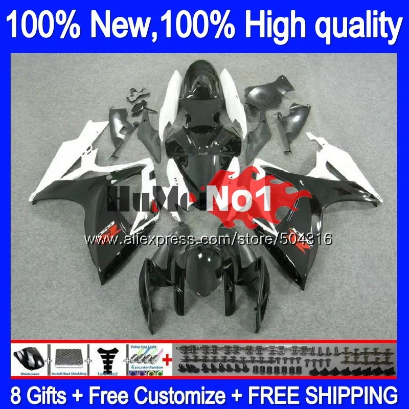 Корпус для SUZUKI GSX R600 GSX-R750 GSXR 600 750 CC 06 07 2006 2007 16MC. 65 GSXR-600 K6 GSXR600 GSXR750 06 07 обтекатель белого и черного цвета