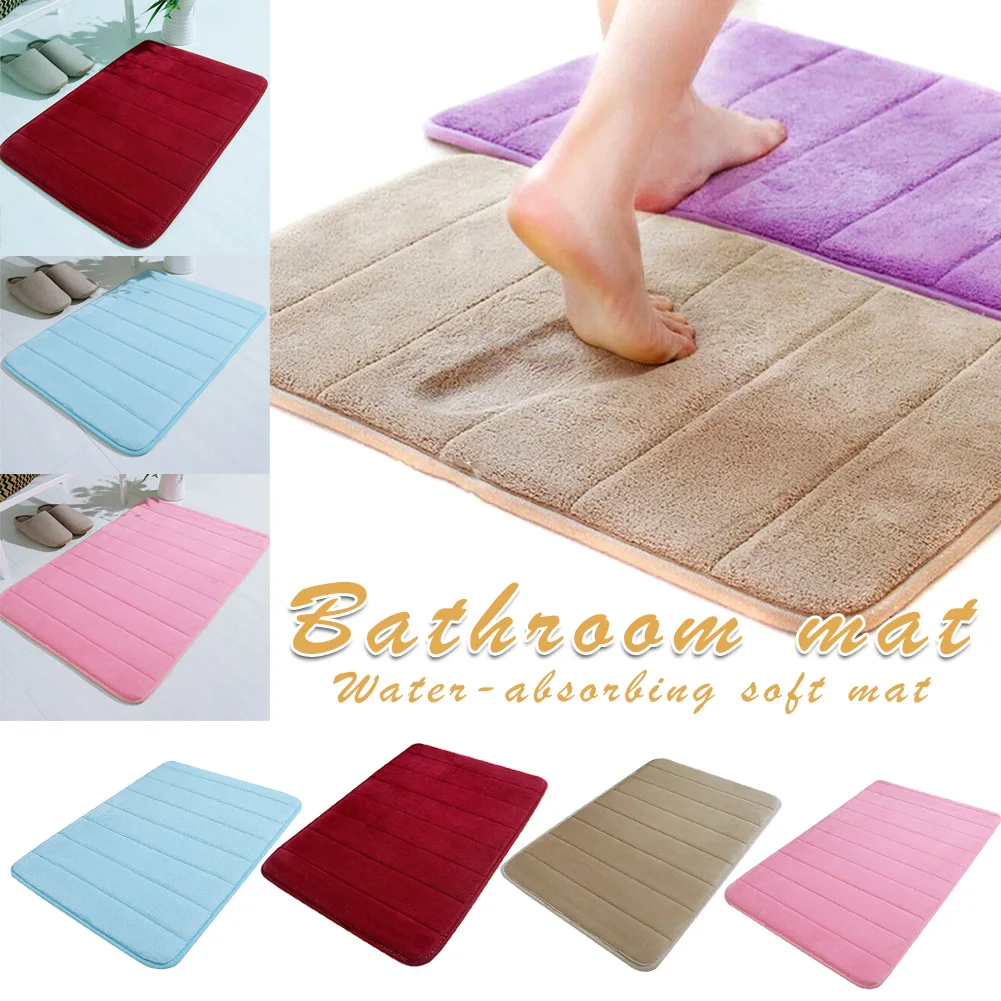 Memory Foam Bath Mats Bedroom Floor Shower Mat Non-slip Absorbent Bathroom Rugs