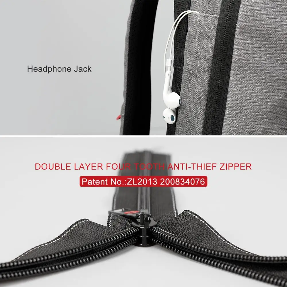 Рюкзак Tigernu Анти кражи зарядка через USB Для женщин 17 дюймовый ноутбук рюкзак Mochila