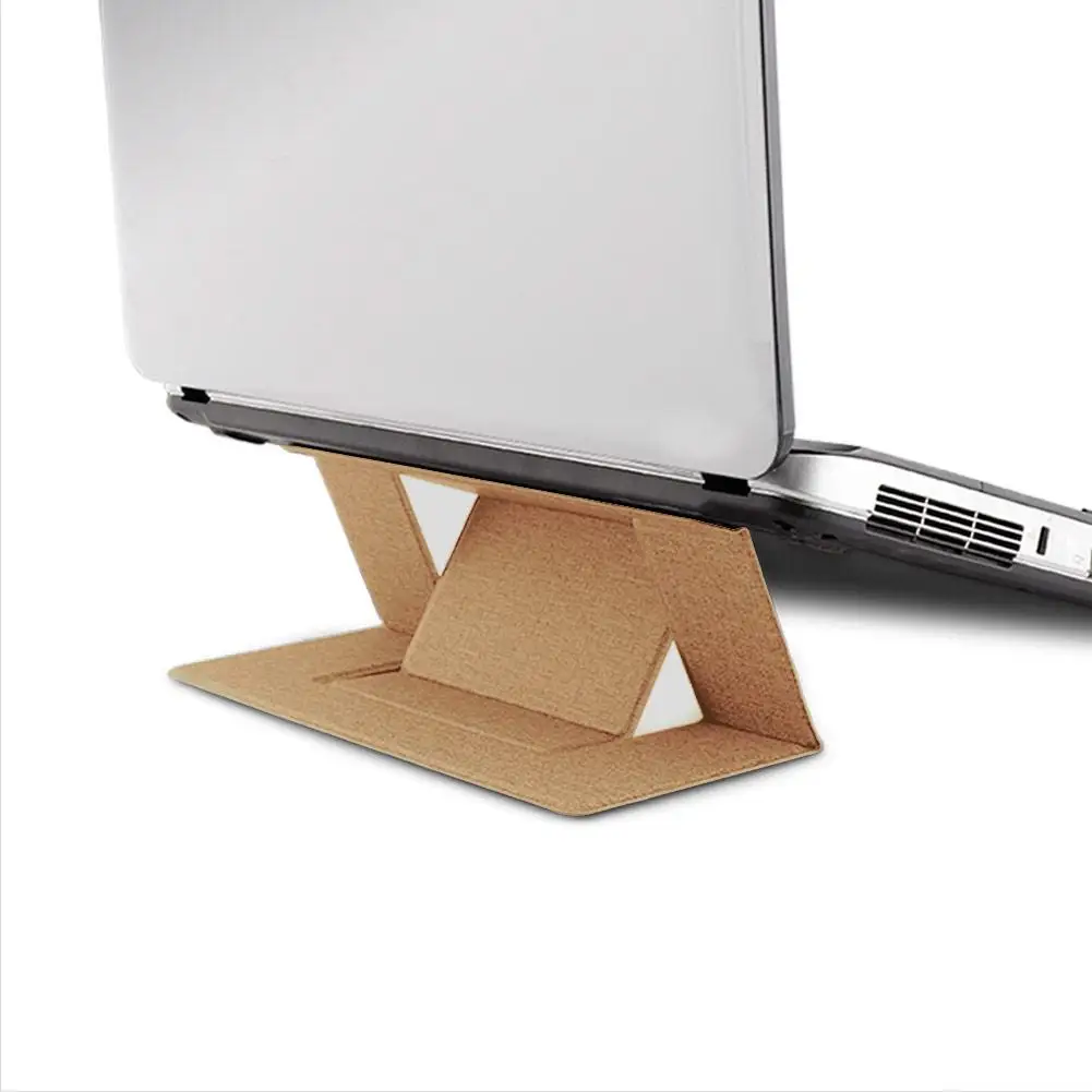 Kuulee подставка для ноутбука клейкая невидимая подставка для ноутбука складной кронштейн портативный держатель для планшета для iPad MacBook ноутбуков - Цвет: Gold