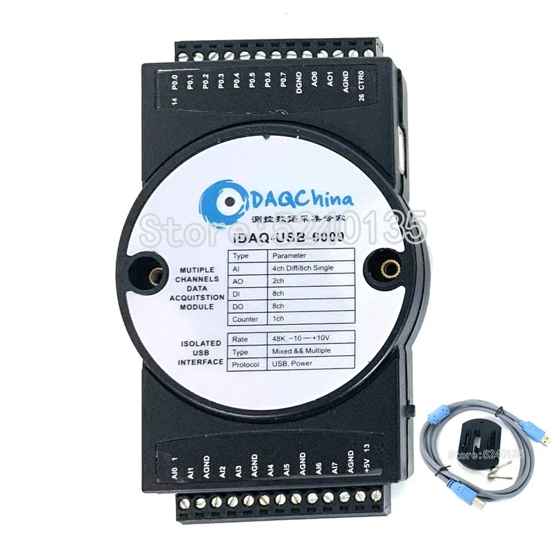 Новый DAQ USB 6009 модуль сбора данных 8 канальный 14 bit 8AD 48k в режиме реального времени