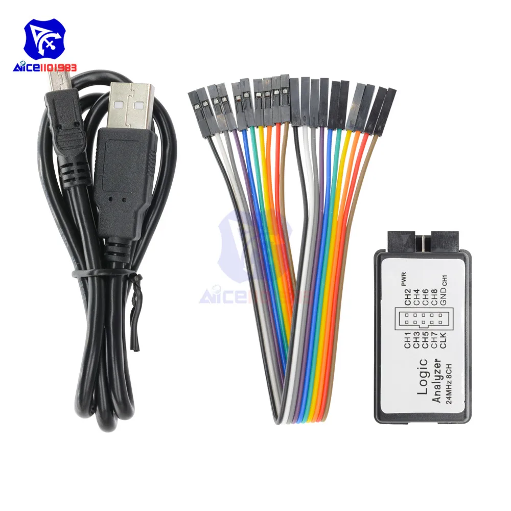 Diymore USB логический анализатор устройство 24 МГц 8CH 8 каналов UART IIC SPI отладка для Arduino