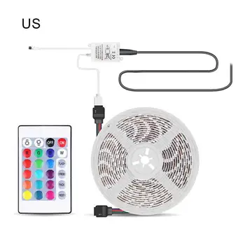 

5M LED Light Strip With 60LED/m Drop Glue 3528RGB Color 24/44 Keys Controller Set Led Decorative Light Strip