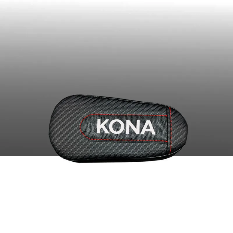 Для hyundai Kona, 1 шт., углеродное волокно, кожа, авто подушка для ног, наколенник, Автомобильный Дверной рычаг, автомобильные аксессуары, защита для автомобиля - Название цвета: style 1