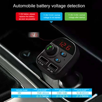 

Hot 2019 Vehicle-mounted BT Hands-free Phone FM Transmitter Car MP3 Plug-in Card Lossless Dual USB 3.1A Fast Charger Universal
