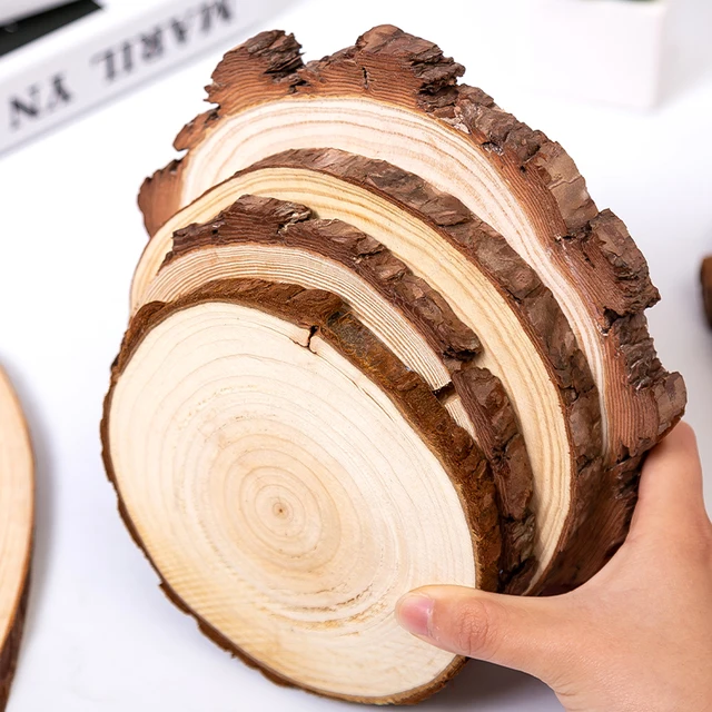 3-12 Cm Vastag, Befejezetlen Fenyő Természetes Kerek Fa Szeletek - Image 2