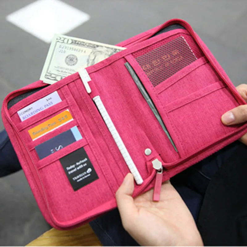 Прямая поставка, модный органайзер для документов и удостоверений личности, чехол для кредитных карт, кошелек, короткий клатч, держатель для паспорта, кошелек - Цвет: Красный