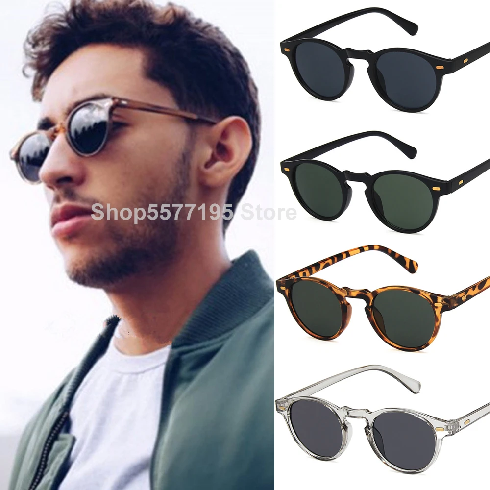 Gafas de sol redondas para hombre y mujer, lentes de con montura transparente, de marca, de diseñador, retro, nueva moda, 2023|De los gafas de sol| - AliExpress