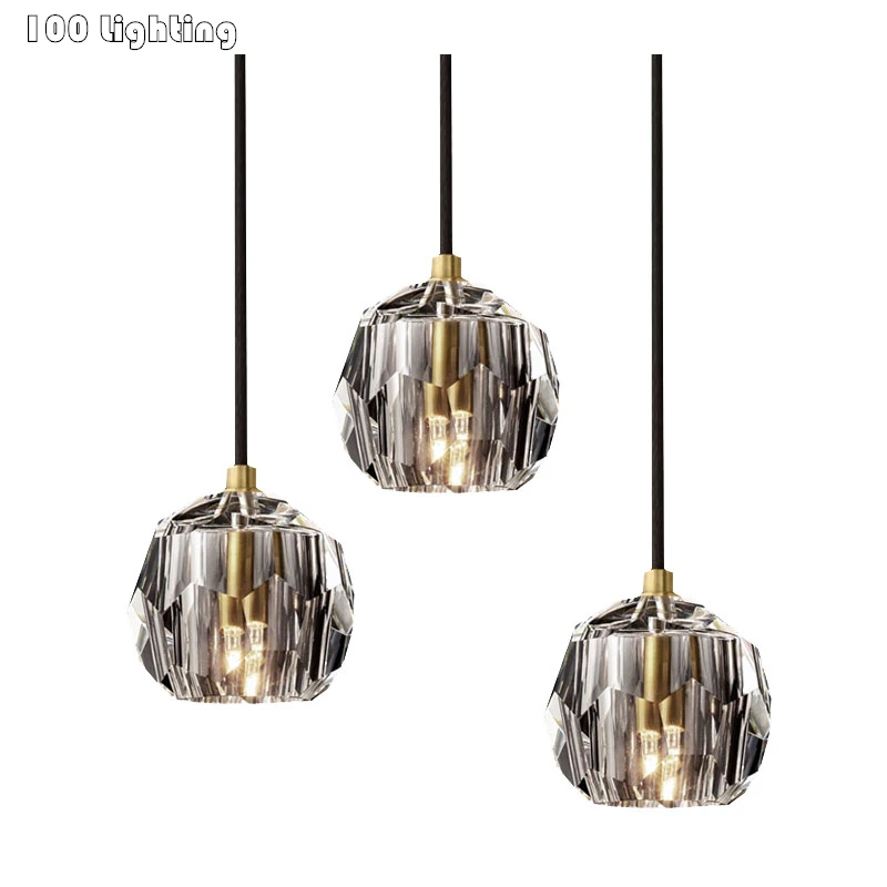 Modern Clear Crystal Chandelier Restaurant Coffee Shop Kitchen Pendant Lamp Cable Adjustable G9 110-220V Home Luminaire