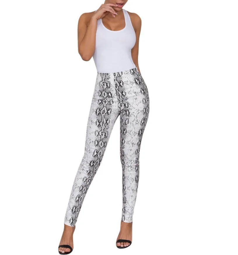 

High Waist Leggings Womens Snake Print Fitness Workout Leggings Push Up Joggers Breathable Jeggings Women Pencil Pants Plus Size