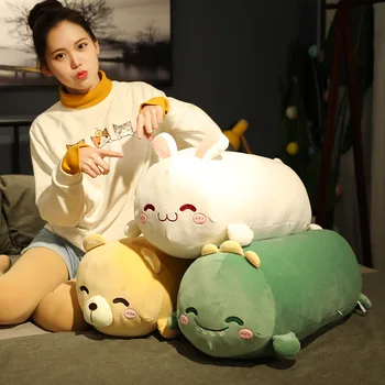 

45cm 65cm cute Shiba Inudinosaur cat plush pillow fluffy animal hand warmer pillow big size bear rabbit toy kids toys gift