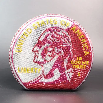 

2020 New American Coin Evening Bag Hot Drilling Clutch Bag Dollar Handbag European and American Fashion Hot Selling Clutch Bag