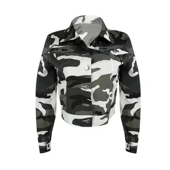 

new fashion camouflage print jackets women coat turn down collar outerwear coat