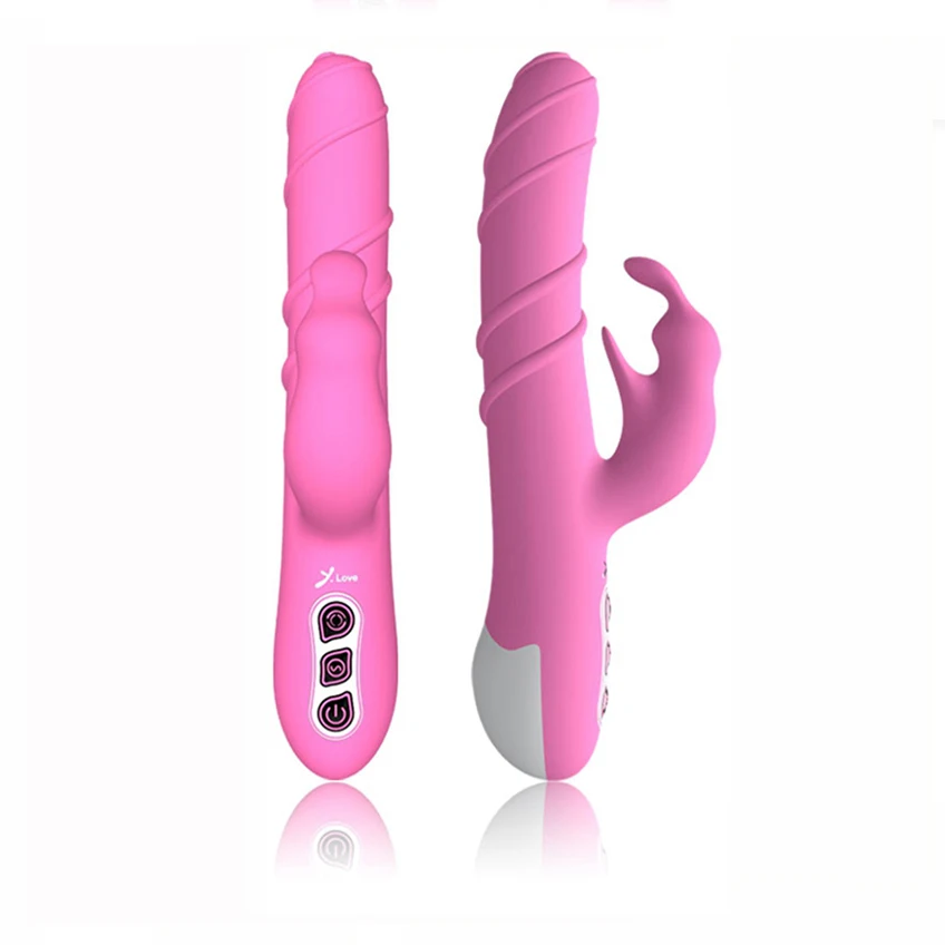Rabbit Dildo Vibrator Dual Motor 7 Vibration 360 Degree Rotating Clitoris G Spot Vagina Stimulate V
