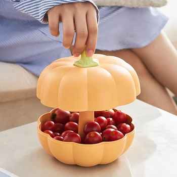 

Pumpkin shape Fruit Plates Snack Dishes Plate Candy Dish plastic Tray Creative cute Tableware Decoration Food Nuts Storage Tray