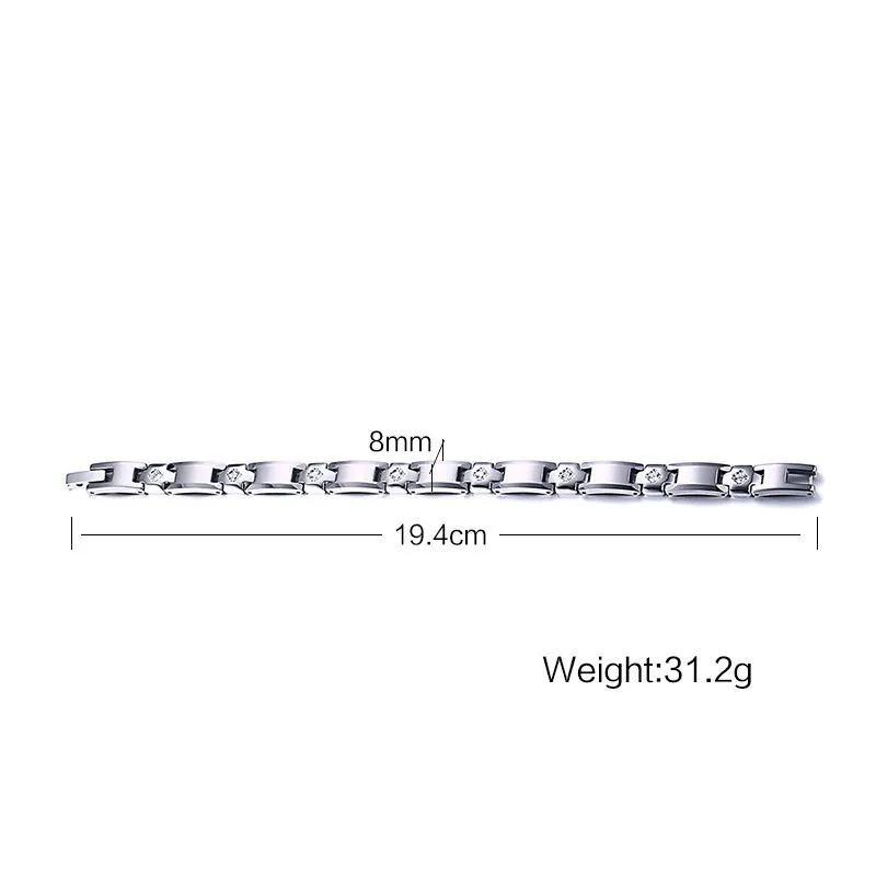 Модные ювелирные изделия 8 мм широкая Вольфрамовая сталь+ горный хрусталь тренд мужской браслет и браслеты