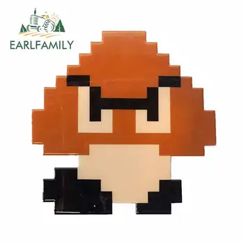 

EARLFAMILY 13cm x 13cm for Pixel Super Mario Mushroom Decal Motorcycle Car Bumper Window Stickers DIY Occlusion Scratch Decor