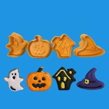 4 шт./компл. креативные экологически чистые Хэллоуин стиль тыквы ведьма Diy формы для выпечки наборы пластиковые для резки печенья инструменты для кухни