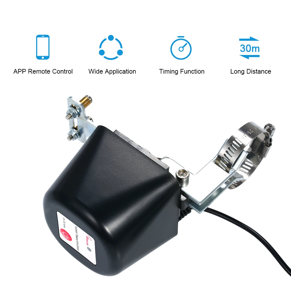 

Hot New Smart Wi-Fi Control Water Valve Adjustable Mounting Bracket Wireless Electric Gas Valve Controller APP Control Timing Fu