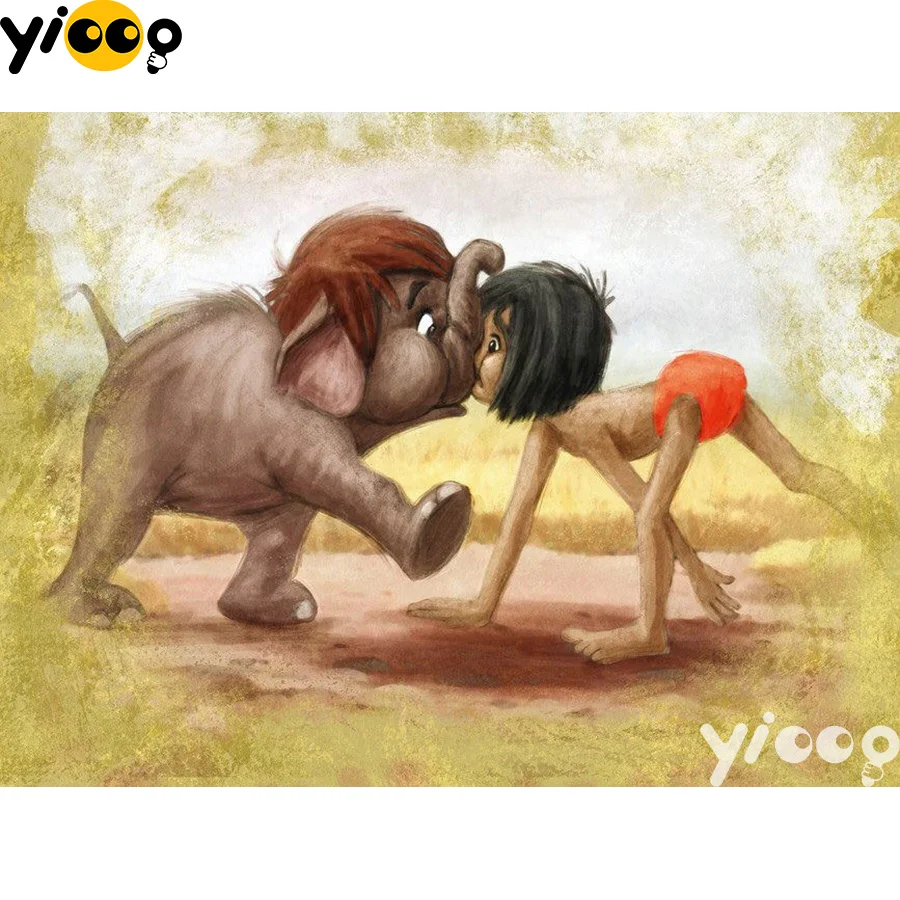 

Full Square/Round drill diamond Painting little girl and elephant 5D DIY diamond embroidery mosaic Decoration painting BX0106