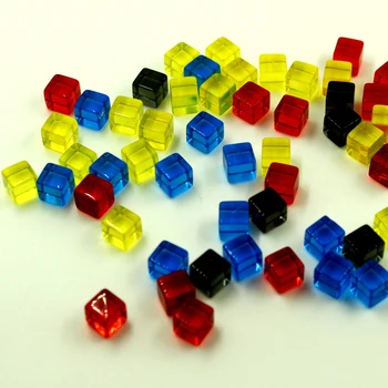 

100Pcs 8mm Random Colors Transparent Square Corner Colorful Crystal Dice Chess Piece Right Angle Sieve Cube Puzzle Game Toys