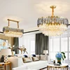 Modern Crystal Oval Luxury Gold Round Stainless Steel Line Chandeliers 4