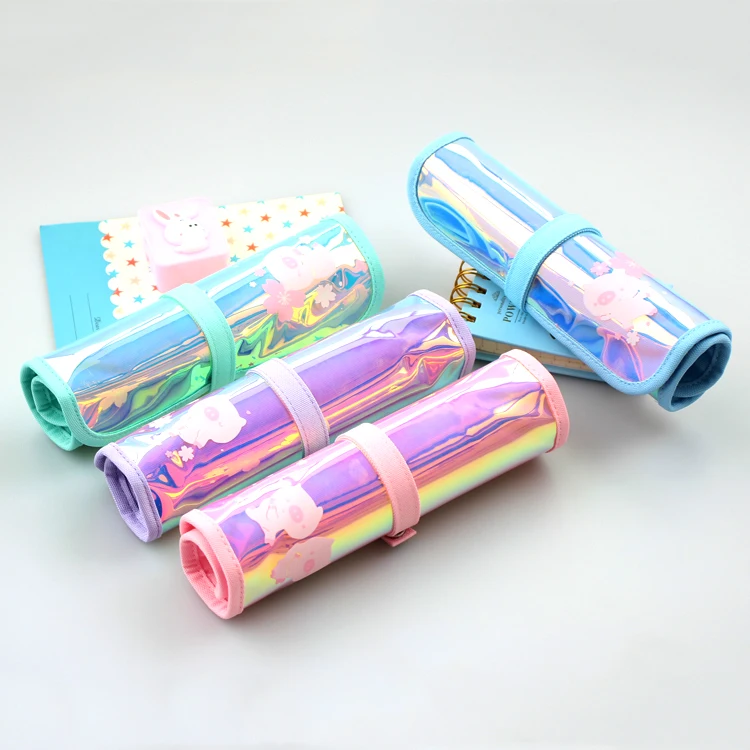 Лазерный пенал для карандашей большой объем Пенал-рулон женская сумка для хранения Корейская Сумочка Сумико гураши ручки hello kitty