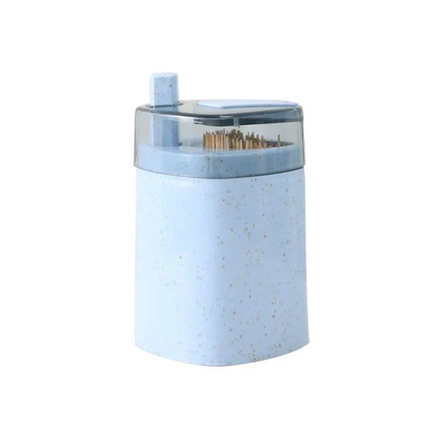 Toothpick Holders Area Type Toothpick Holder Creative Automatic Toothpick Tin Toothpick Dust-Proof Antifouling Box for Home-Blue KLOVA Toothpick Holder