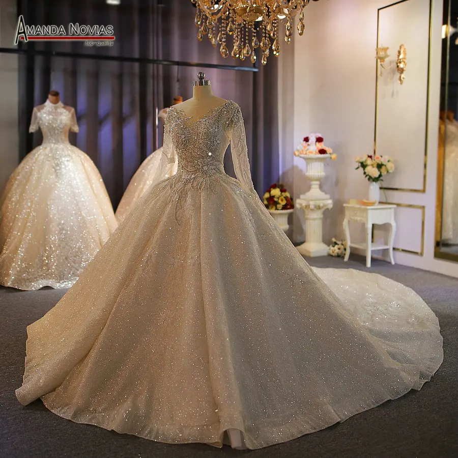 Vestido de novia de lujo con cuentas pesadas para mujer, ropa de novia de  trabajo Real de Dubai, 100%, novedad de 2022|Vestidos de novia| - AliExpress