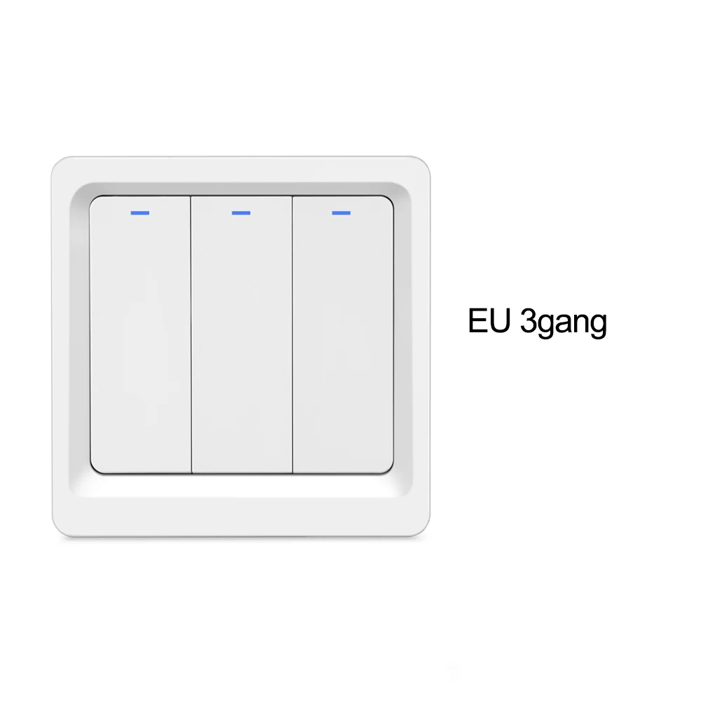 EU 3gang Умный настенный выключатель Tuya Zigbee, ЕС 1, 2, 3 комплекта, 200 в, кнопочные переключатели, совместимый с Tuya Zigbee Hub, работает с Alexa Google Home - Комплект: EU 3gang