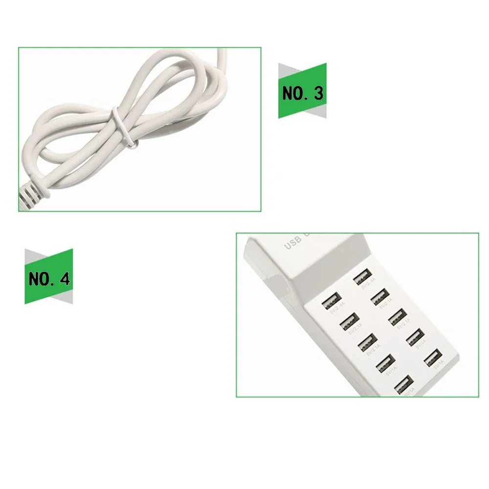 10 usb портов зарядная станция SplitterMobile Phone зарядное устройство концентратор Смарт IC Зарядка 5 в 2A универсальный для IPhone samsung Mp3 планшет
