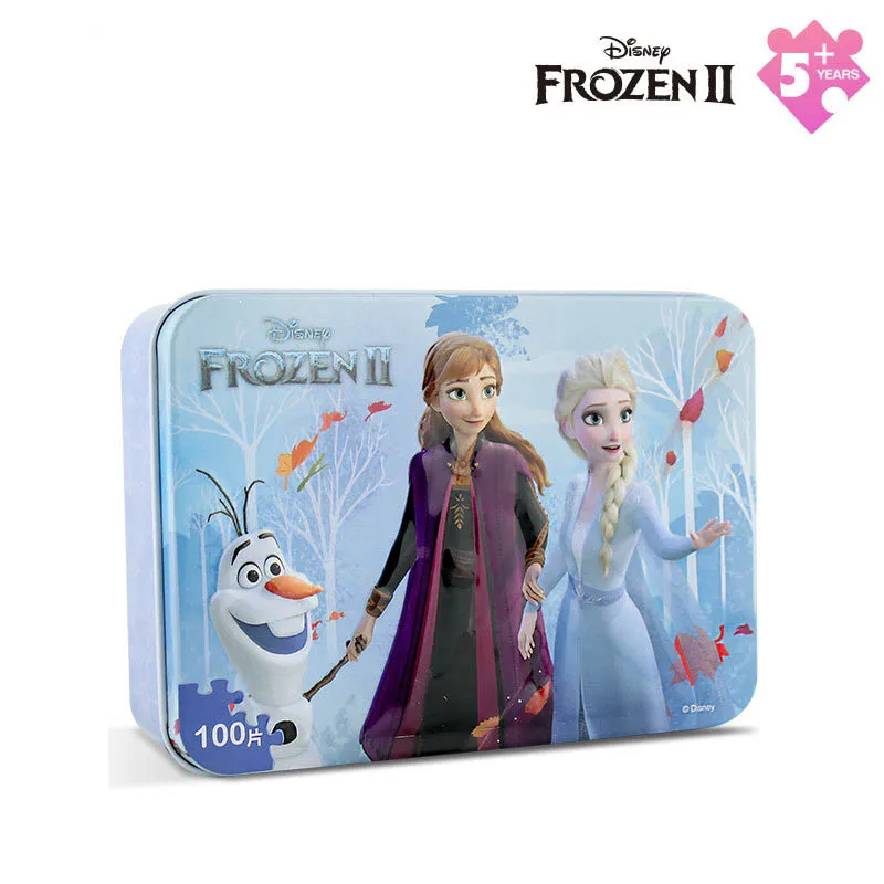 Disney Genuine Frozen 2 Iron Box Puzzle Ice Snow Aisha Wooden Toy 100 Piece Plane | Игрушки и хобби