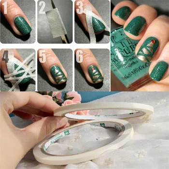

3/4/5/6/7/8 mm Width 12 m Length White Nail Art Stripe Adhesive Tape Nail Art Nail Pattern Design DIY Stickers Tools New 2020