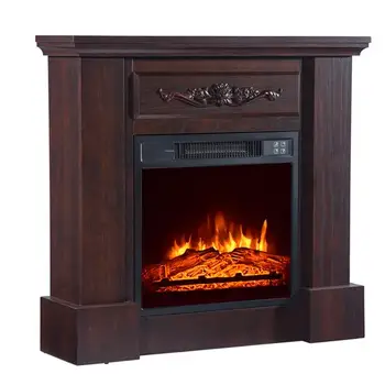 

SF103-18g HA203-32 32 "Wood Brown Fireplace Cabinet 1400W Single Color / Fake Firewood / Heating Wire / With Small Remote