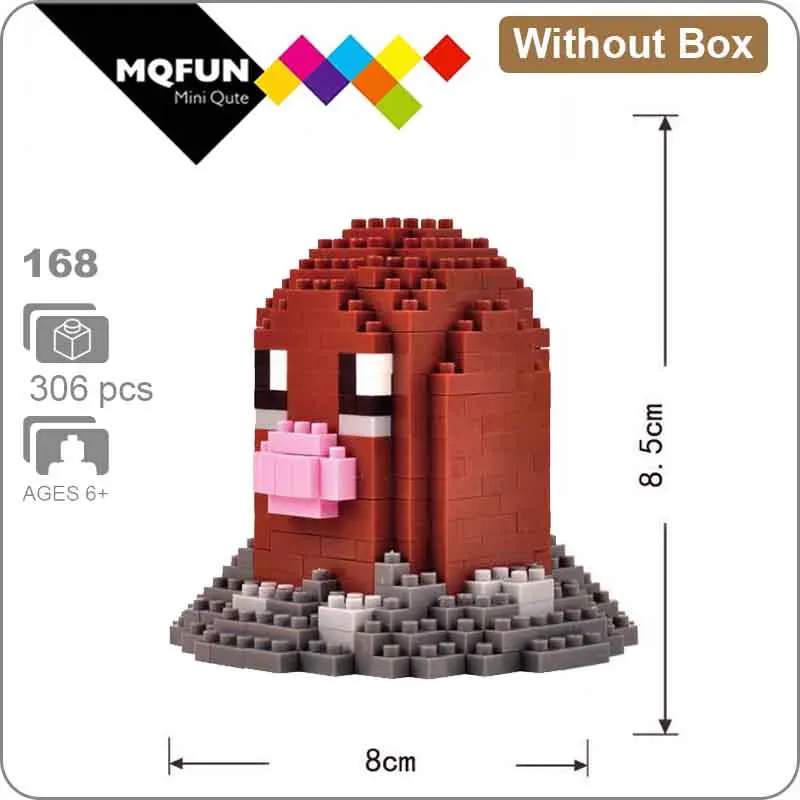 LNO 168 Without Box LNO мини блоки фигурки kawaii 3D Пикачу японский мультфильм Аниме пластиковые детали для конструктора игры DIY модели образовательных игрушек - Цвет: LNO 168 Without Box