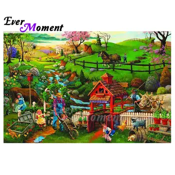 

Ever Moment Diamond Painting Decorative Accessories Beautiful Farm Life DIY Art Craft Full Drill Square Mosaic Embroidery 5L662