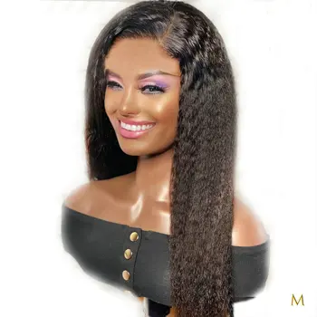 

180% Kinky Straight Wig 13x4 Lace Front Human Hair Wigs For Women Plucked Baby Hair Brazilian Remy Hair Middle Ratio Bleach JKO
