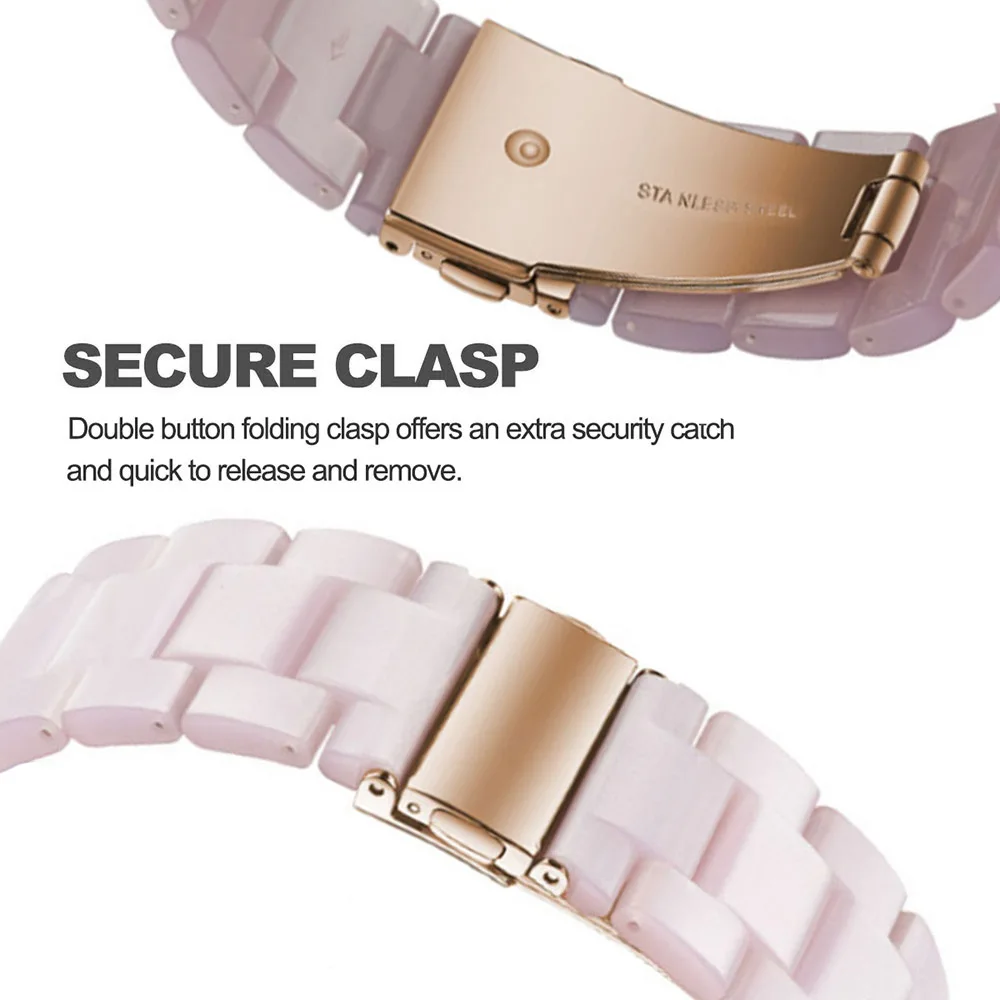 20mm 22mm Resin Watch Band strap for Samsung Galaxy Watch Active2 gear s3 stainless steel buckle galaxy 46mm huawei gt watchband