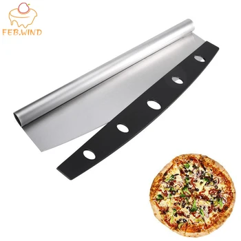

Commercial Stainless Steel Pizza Cutter With Cover Lager Pizza Slicer/Dough Cutter Pizzas Cutting Blade Pastry Tools 066