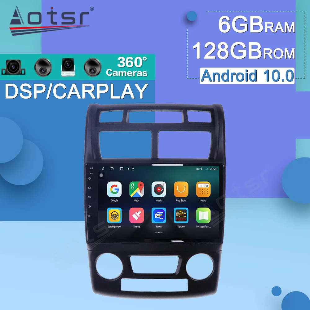 

Android 10 For KIA Sportage 2007 - 2011 Head Unit GPS Navigation Car Radio Multimedia Video Player Audio Stereo Autoradio DSP