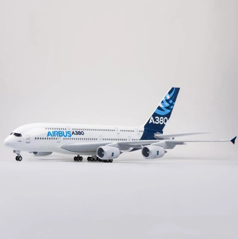 50CM 1/160 Airbus A380 Prototype Airline plane model alloy airframe W landing gear& light airplane toys fixed-wing aircraft