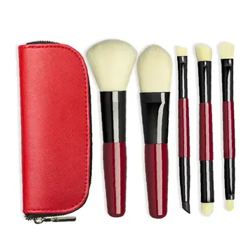 

5PCS/SET Portable Makeup Brush Kit Travel Cosmetic Brush Set Foundation Brush Eyes Makeup Applicator Soft Bristle
