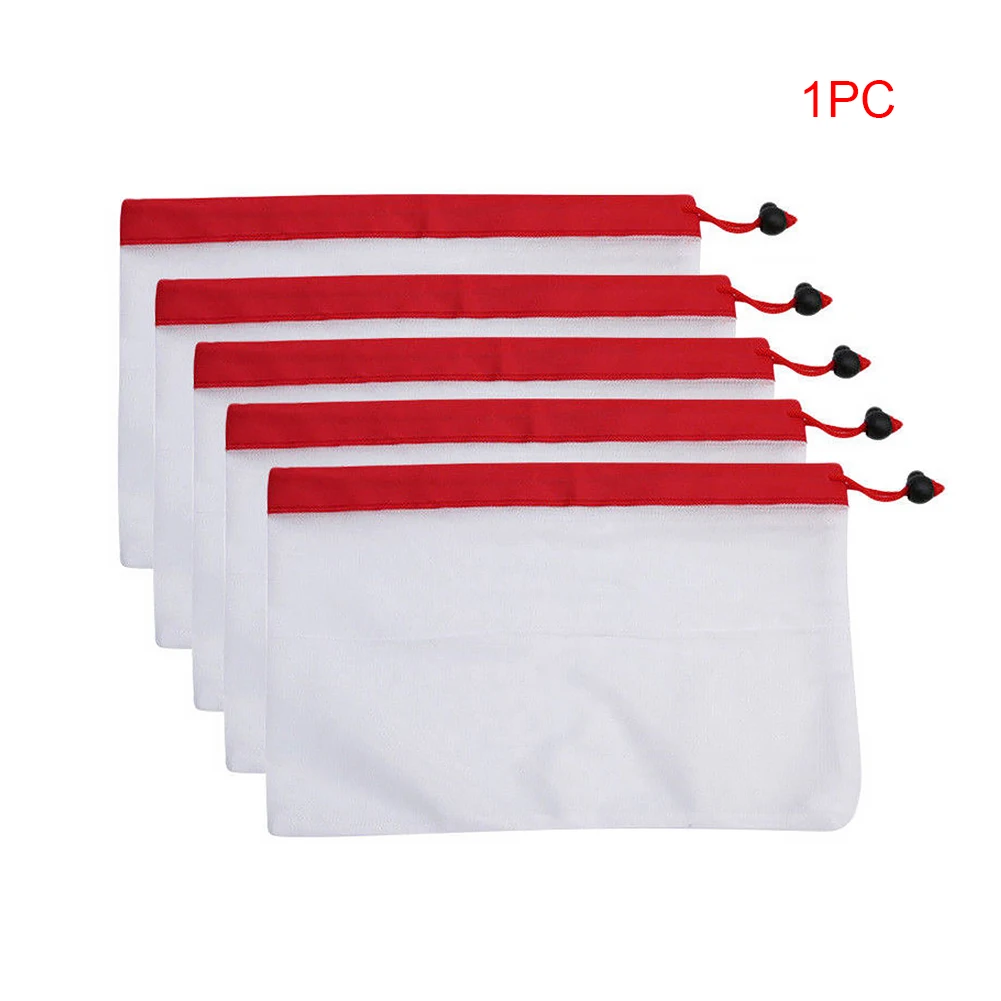 

5Pcs/Set or 1 pcs Polyester Mesh Kitchen Fruit & Vegetable Storage Bags Reusable Produce Mesh Bags Random Color
