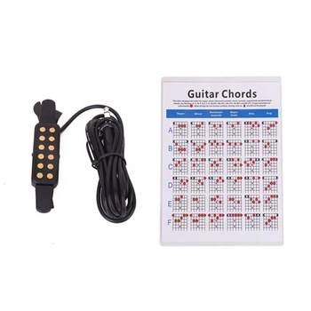 

1Pcs Clip-On Acoustic Guitar Pickup Sound Amplify & 1Pcs Guitar Chord Fingering Diagram Lessons Music