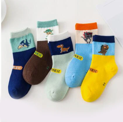 5 пар/лот, Школьные носки для мальчиков, осенние детские спортивные носки с рисунком машины/лодки/героя для малышей, короткие носки для девочек, meias - Цвет: J