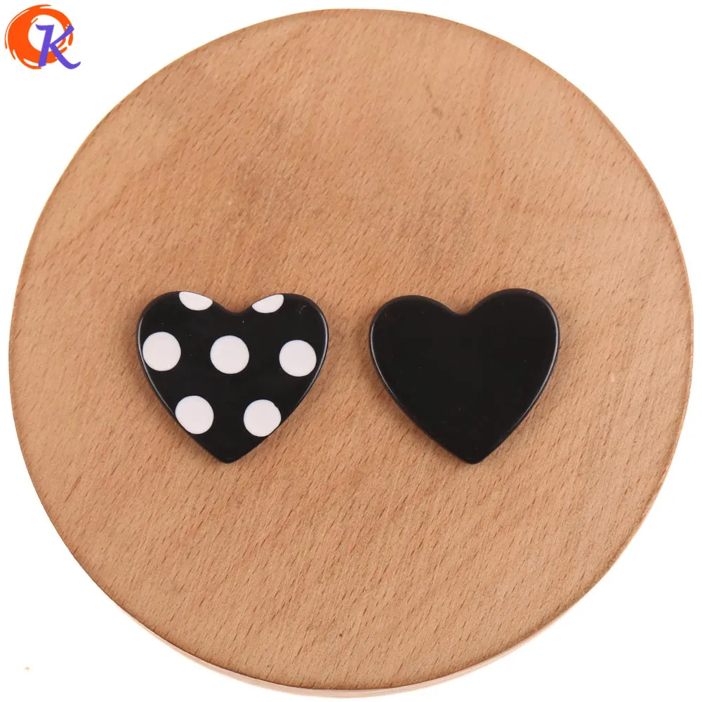 Black Heart Сердечный дизайн 24 мм 28 мм 100 шт ювелирные аксессуары/DIY амулеты/Изготовление ювелирных изделий/геометрическая форма/Подвеска/ручная работа/фурнитура для сережек - Цвет: Black Heart